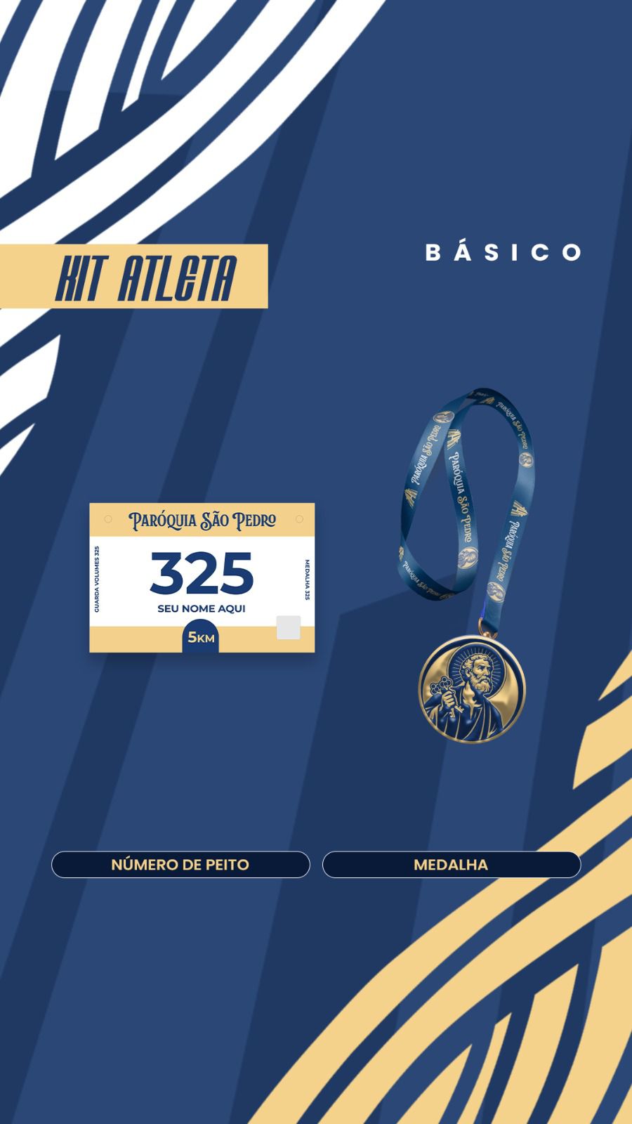 Kit básico da 2ª Corrida e Caminhada São Pedro